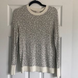 A New Day White Leopard Sweater- Small